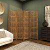 imageDeco 79 Wooden Floral Handmade Partition Room Divider Screen LARGE SIZE Brown