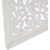 imageDeco 79 Wooden Floral Handmade Room Divider Screen Hinged Foldable Partition 3 Panel Privacy Screen with Intricate Carved Design 60quot x 1quot x 69quot White
