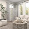 imageDeco 79 Wooden Floral Handmade Room Divider Screen Hinged Foldable Partition 3 Panel Privacy Screen with Intricate Carved Design 60quot x 1quot x 69quot White