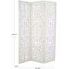 imageDeco 79 Wooden Floral Handmade Room Divider Screen Hinged Foldable Partition 3 Panel Privacy Screen with Intricate Carved Design 60quot x 1quot x 69quot White
