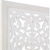 imageDeco 79 Wooden Floral Handmade Room Divider Screen Hinged Foldable Partition 3 Panel Privacy Screen with Intricate Carved Design 60quot x 1quot x 69quot White