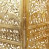 imageDeco 79 Wooden Scroll Handmade Room Divider Screen Hinged Foldable Partition 4 Panel Privacy Screen with Carved Elephant Accents 80quot x 1quot x 72quot Gold