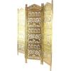 imageDeco 79 Wooden Scroll Handmade Room Divider Screen Hinged Foldable Partition 4 Panel Privacy Screen with Carved Elephant Accents 80quot x 1quot x 72quot Gold
