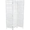 imageDeco 79 Mango Wood Partition Room Divider Screen Foldable Partition 3 Panel Privacy Screen with Carved Starburst Design Room Partition 59quot x 1quot x 70quot BlackWhite