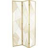 imageDeco 79 Metal Geometric Room Divider Screen  3 Panel Hinged Foldable Privacy Partition Gold 43quot x 2quot x 67quot