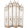 imageDeco 79 Metal Partition Room Divider Screen Hinged Foldable Arched Partition 5 Panel Privacy Screen with Relief Acanthus Design Room Partition 80quot x 1quot x 80quot Bronze