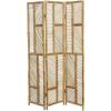 imageDeco 79 Wood Geometric Partition Room Divider Screen Hinged Foldable Partition 3 Panel Privacy Screen Room Partition 52quot x 1quot x 71quot BrownBrown