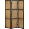 imageDeco 79 Wood Partition Room Divider Screen Hinged Foldable Partition 3 Panel Privacy Screen with Solid Wood Panels Room Partition 48quot x 1quot x 71quot Brown