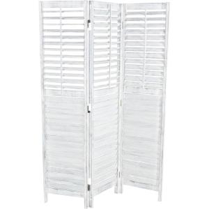 imageDeco 79 Mango Wood Partition Room Divider Screen Foldable Partition 3 Panel Privacy Screen with Carved Starburst Design Room Partition 59quot x 1quot x 70quot BlackWhite