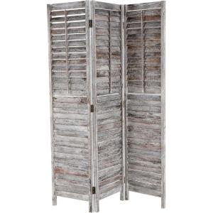 imageDeco 79 Mango Wood Partition Room Divider Screen Foldable Partition 3 Panel Privacy Screen with Carved Starburst Design Room Partition 59quot x 1quot x 70quot BlackGrey