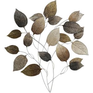 imageDeco 79 Metal Leaf Textured Wall Decor with Multiple Shades 30quot x 2quot x 33quot Bronze30L x 30W