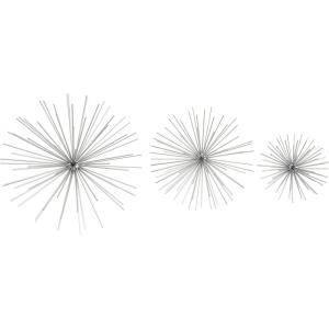 imageDeco 79 Metal Starburst 3D Long Spike Wall Decor Set of 3 6quot 9quot 12quotW GoldSilver
