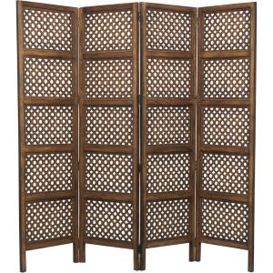 imageDeco 79 Wooden Floral Handmade Partition Room Divider Screen LARGE SIZE Brown