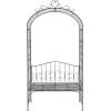 imageDeco 79 41394 Metal Garden Arch with Bench 45 by 88Inch