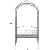 imageDeco 79 41394 Metal Garden Arch with Bench 45 by 88Inch