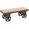 imageDeco 79 Industrial Wood Foyer Bench for Hallway Front Door Doorway Living Mudroom Bedroom Waiting Room 47quotL x 16quotW x 17quotH Brown