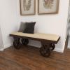 imageDeco 79 Industrial Wood Foyer Bench for Hallway Front Door Doorway Living Mudroom Bedroom Waiting Room 47quotL x 16quotW x 17quotH Brown