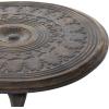 imageDeco 79 Mango Wood Floral Handmade Intricately Carved Accent Table with Spiral Leg and Gray Distressing 18quot x 18quot x 22quot BrownBrown