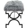 imageDeco 79 Metal Home Bench Entryway Bench with White Faux Fur Top Bedroom Bench 42quot x 17quot x 20quot GoldGrey