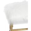 imageDeco 79 Metal Home Bench Entryway Bench with White Faux Fur Top Bedroom Bench 42quot x 17quot x 20quot GoldWhite