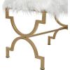 imageDeco 79 Metal Home Bench Entryway Bench with White Faux Fur Top Bedroom Bench 42quot x 17quot x 20quot GoldWhite