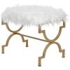 imageDeco 79 Metal Home Bench Entryway Bench with White Faux Fur Top Bedroom Bench 42quot x 17quot x 20quot GoldWhite