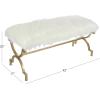 imageDeco 79 Metal Home Bench Entryway Bench with White Faux Fur Top Bedroom Bench 42quot x 17quot x 20quot GoldWhite
