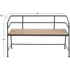 imageDeco 79 Metal Home Bench Entryway Bench with Wood Seat Bedroom Bench 45quot x 18quot x 28quot BlackINDUSTRIAL