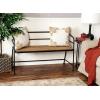 imageDeco 79 Metal Home Bench Entryway Bench with Wood Seat Bedroom Bench 45quot x 18quot x 28quot BlackINDUSTRIAL