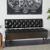 imageDeco 79 Metal Room Storage Bench Entryway Bench with Tufted Faux Leather Bench 54quot x 19quot x 31quot Bronze