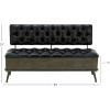 imageDeco 79 Metal Room Storage Bench Entryway Bench with Tufted Faux Leather Bench 54quot x 19quot x 31quot Bronze