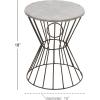 imageDeco 79 Metal Round Accent Table 15quot x 15quot x 18quot Gray