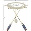 imageDeco 79 Metal Ship Wheel Side End Accent Table Ship Wheel Top End Table with Oar Shaped Legs Side Table 23quot x 23quot x 24quot WhiteSide Table 23 x 23 x 24