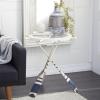 imageDeco 79 Metal Ship Wheel Side End Accent Table Ship Wheel Top End Table with Oar Shaped Legs Side Table 23quot x 23quot x 24quot WhiteSide Table 23 x 23 x 24