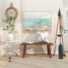 imageDeco 79 Metal Ship Wheel Side End Accent Table Ship Wheel Top End Table with Oar Shaped Legs Side Table 23quot x 23quot x 24quot WhiteSide Table 23 x 23 x 24