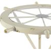 imageDeco 79 Metal Ship Wheel Side End Accent Table Ship Wheel Top End Table with Oar Shaped Legs Side Table 23quot x 23quot x 24quot WhiteSide Table 23 x 23 x 24