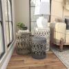 imageDeco 79 Metal Side End Accent Table Indoor Outdoor Nesting End Table with Carved Trellis Design Set of 3 Side Table 23quot 19quot 15quotH Multi Colored