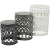 imageDeco 79 Metal Side End Accent Table Indoor Outdoor Nesting End Table with Carved Trellis Design Set of 3 Side Table 23quot 19quot 15quotH Multi Colored