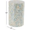 imageDeco 79 Mother of Pearl Shell Geometric Handmade Side End Accent Table Mosaic End Table Side Table 14quot x 14quot x 20quot Multi ColoredBlue