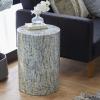 imageDeco 79 Mother of Pearl Shell Geometric Handmade Side End Accent Table Mosaic End Table Side Table 14quot x 14quot x 20quot Multi ColoredLight Blue