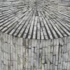 imageDeco 79 Mother of Pearl Shell Geometric Handmade Side End Accent Table Mosaic End Table Side Table 14quot x 14quot x 20quot Multi ColoredLight Blue