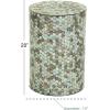 imageDeco 79 Mother of Pearl Shell Geometric Handmade Side End Accent Table Mosaic End Table Side Table 14quot x 14quot x 20quot Multi ColoredMulti Colored
