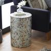 imageDeco 79 Mother of Pearl Shell Geometric Handmade Side End Accent Table Mosaic End Table Side Table 14quot x 14quot x 20quot Multi ColoredMulti Colored