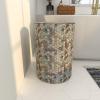 imageDeco 79 Mother of Pearl Shell Geometric Handmade Side End Accent Table Mosaic End Table Side Table 14quot x 14quot x 20quot Multi ColoredMulti Colored