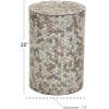 imageDeco 79 Mother of Pearl Shell Geometric Handmade Side End Accent Table Mosaic End Table Side Table 14quot x 14quot x 20quot Multi ColoredMulti Colored