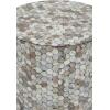 imageDeco 79 Mother of Pearl Shell Geometric Handmade Side End Accent Table Mosaic End Table Side Table 14quot x 14quot x 20quot Multi ColoredMulti Colored