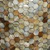 imageDeco 79 Mother of Pearl Shell Geometric Handmade Side End Accent Table Mosaic End Table Side Table 14quot x 14quot x 20quot Multi ColoredMulti Colored