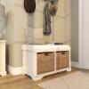 imageDeco 79 Traditional Wood Storage Bench CONVENIENTLY SIZED White