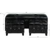 imageDeco 79 Vintage Room Storage Bench  Faux Leather Entryway Benches with Buckle Straps and Stud Details Set of 3  48quot 19quot 19quotW Brown