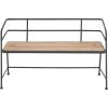 imageDeco 79 Metal Home Bench Entryway Bench with Wood Seat Bedroom Bench 45quot x 18quot x 28quot BlackINDUSTRIAL